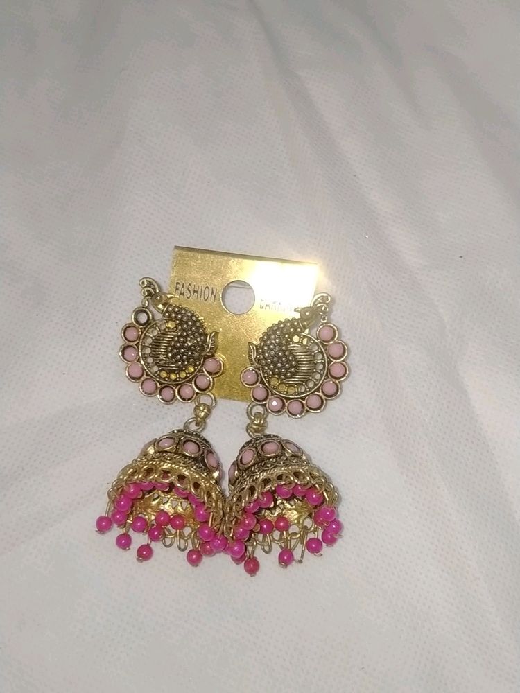 Pink Jhumka