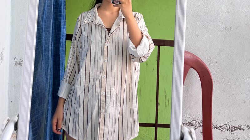 Chic Striped Oversized Shirt