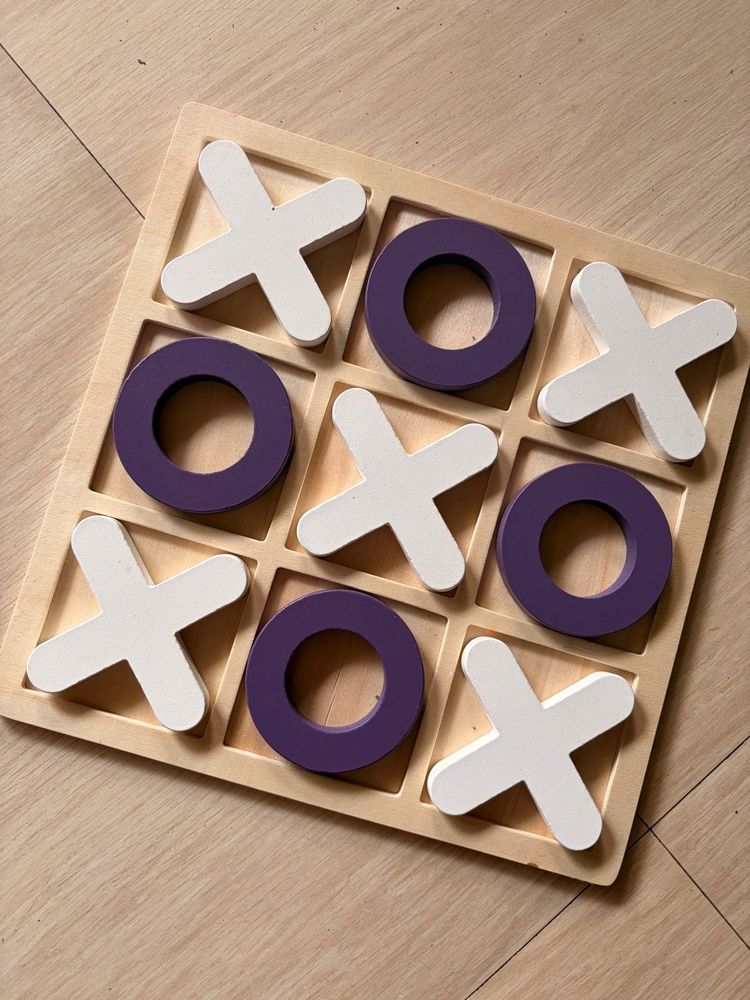Classic Wooden Tic Tac Toe Game