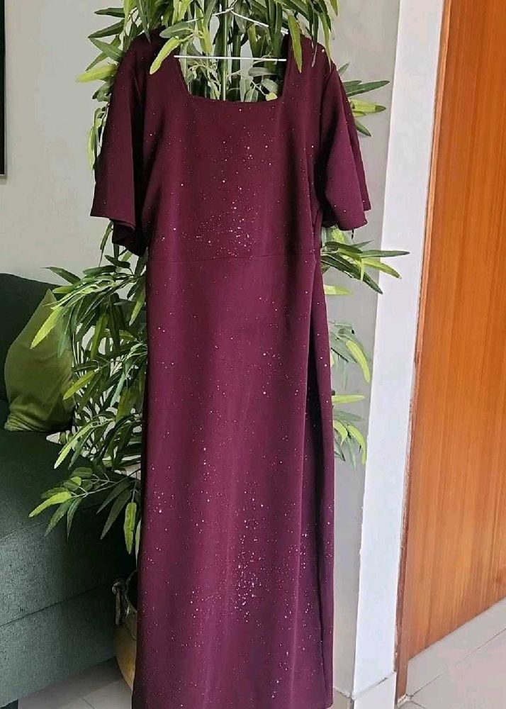 Sassafras Elegant Maroon Midi Dress xxl