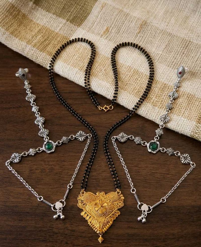 Designer Gold &amp; Silver Mangalsutra Set