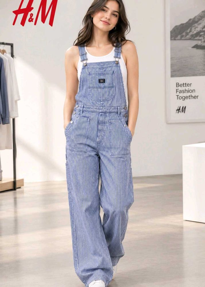 H&amp;M Striped Dungarees / Overalls