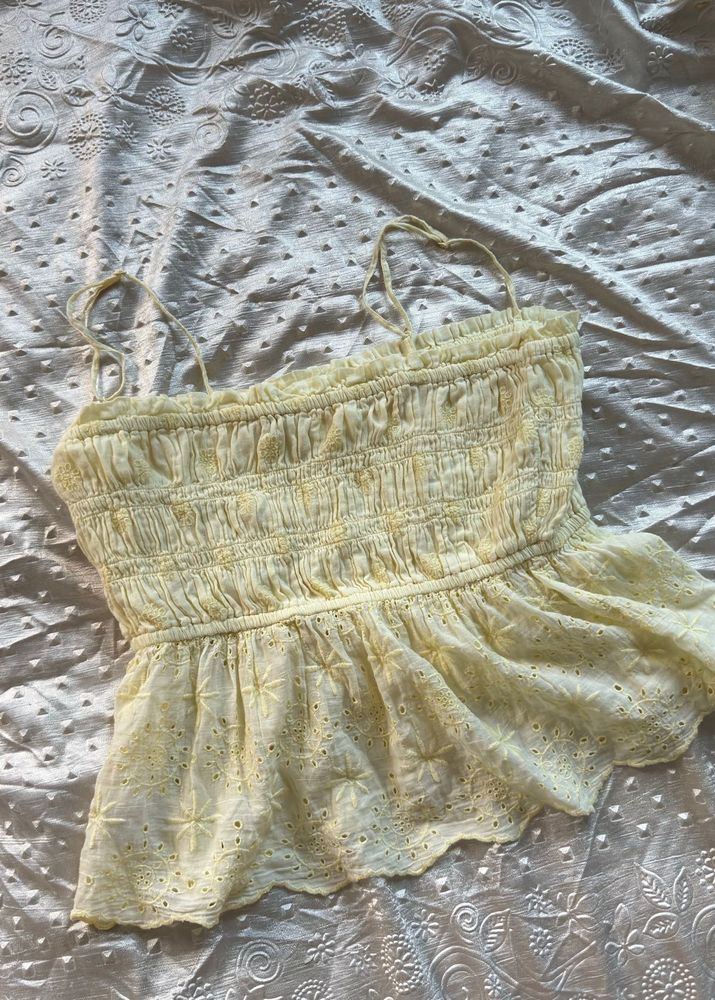 Smocked Eyelet Cami Top
