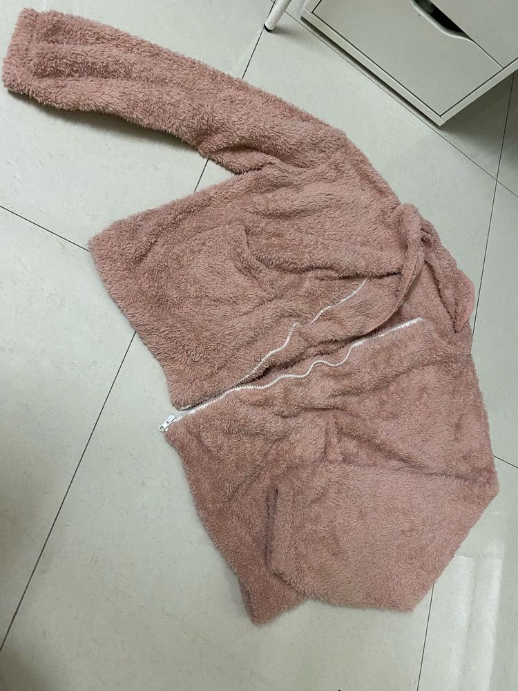 Cozy Fuzzy Zip-Up Sweater