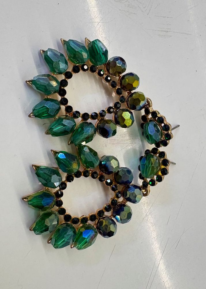Statement Green Gemstone Earrings