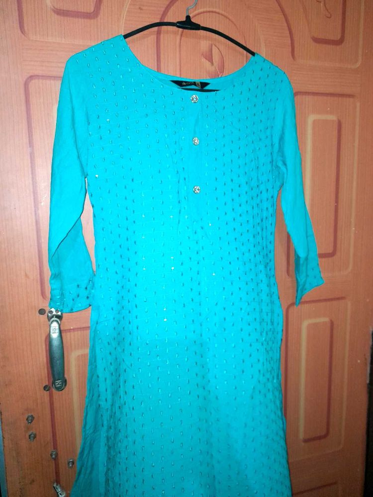 Green Kurta with Sequins