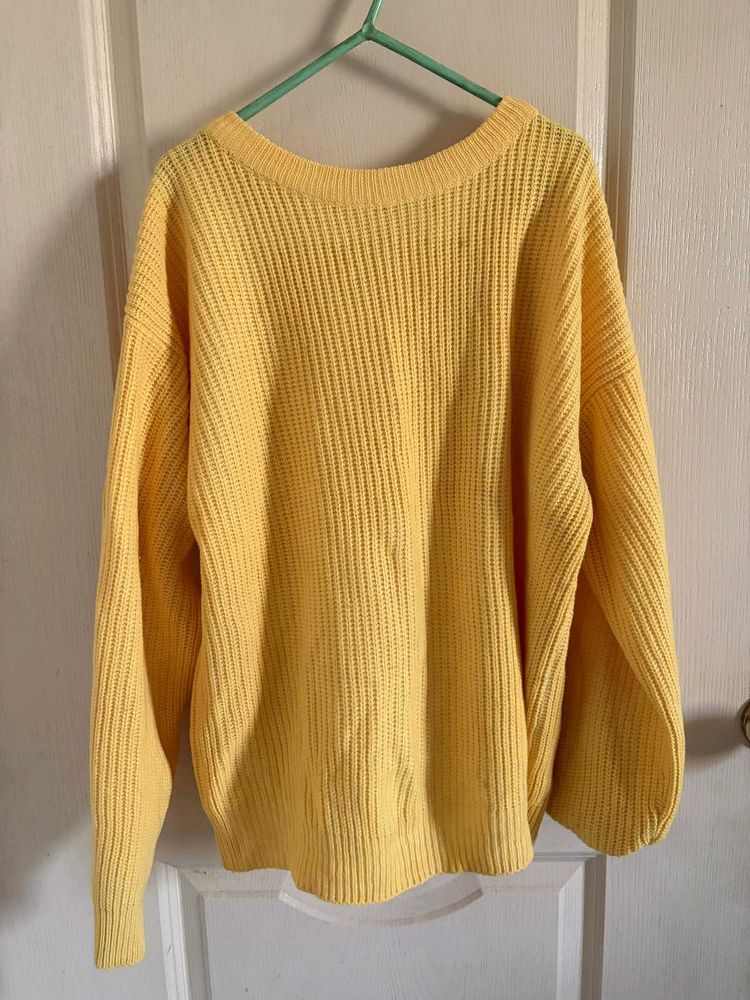 Cozy Yellow Knit Sweater