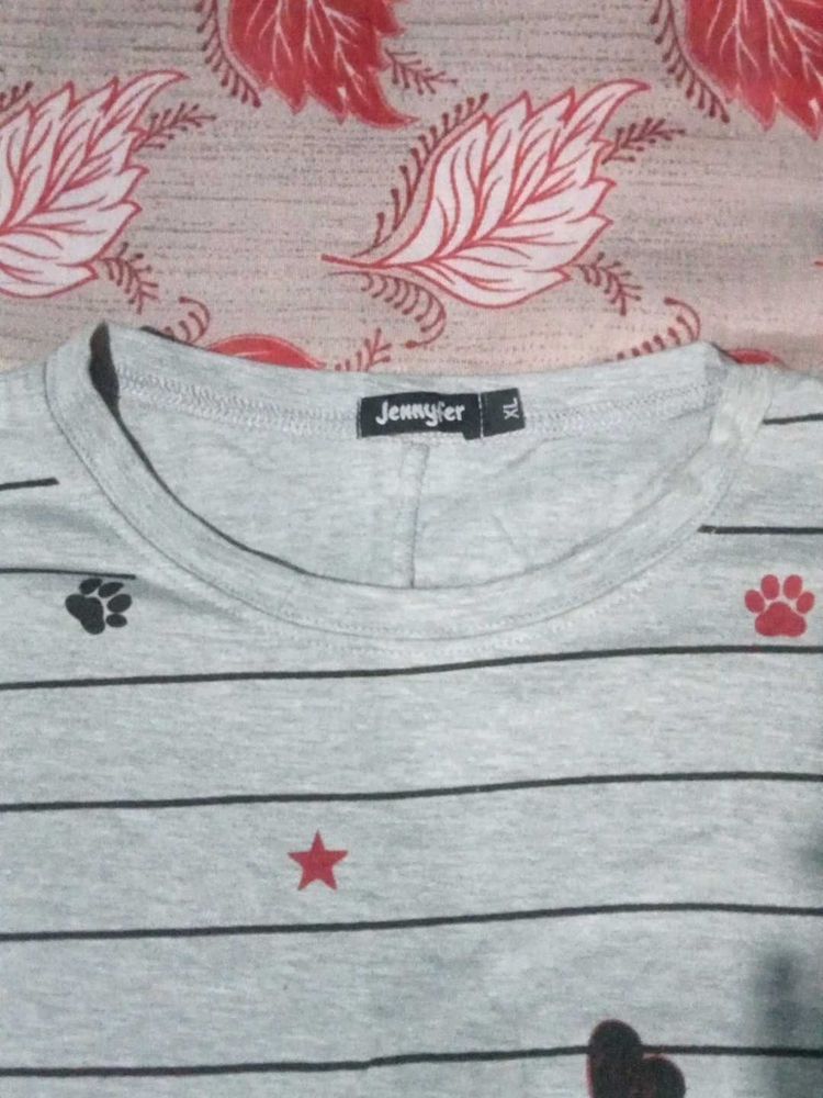 Cute Striped Graphic Tee
