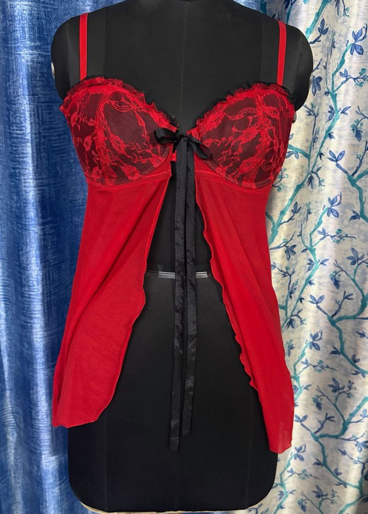 Stunning Red Lace Babydoll Lingerie