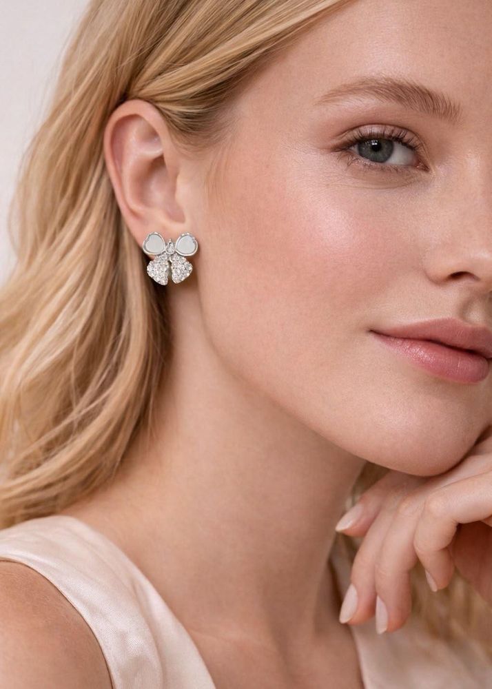 Sparkling Butterfly Stud Earrings