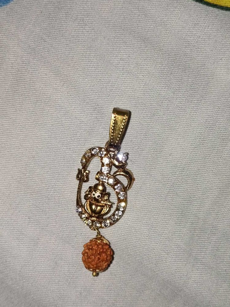 Beautiful Om Pendant with Rudraksha