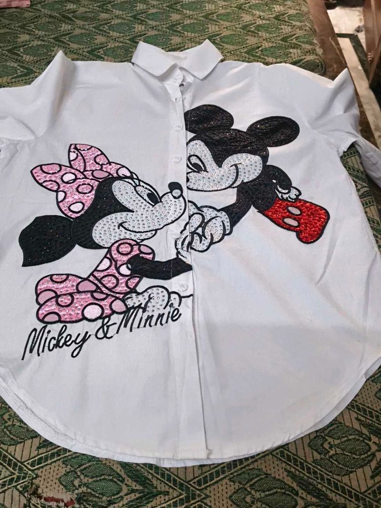 Mickey &amp; Minnie Sequin Shirt