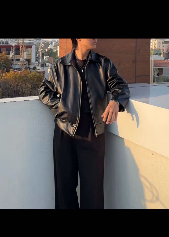 Men’s poloize Leather Jacket
