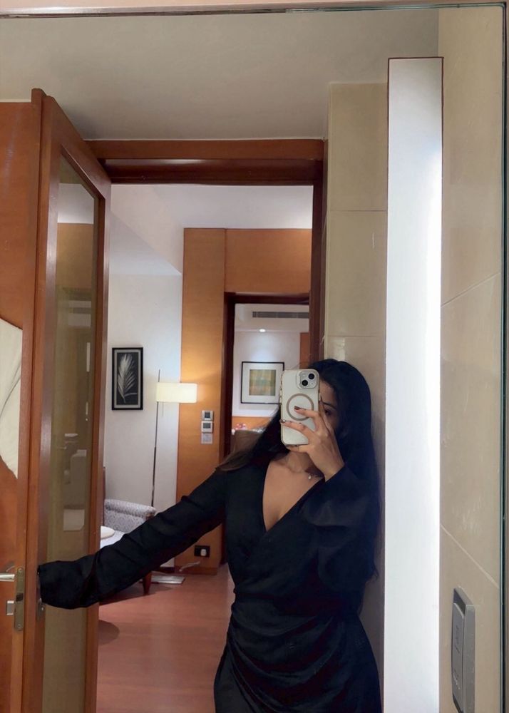 Elegant Black Wrap Dress