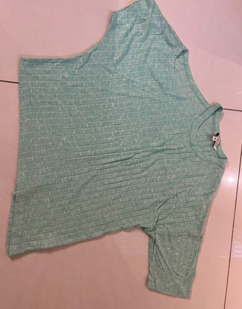Mint Green Asymmetrical Top
