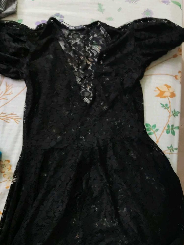 Elegant Black Lace Dress