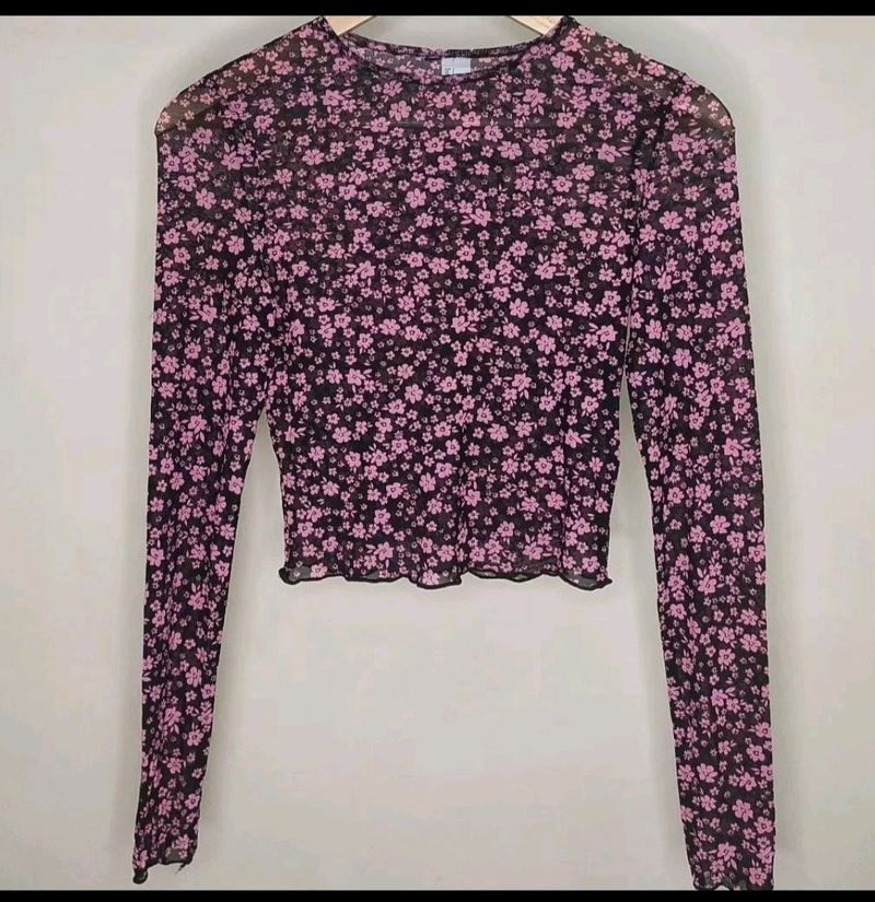 Floral Net Top