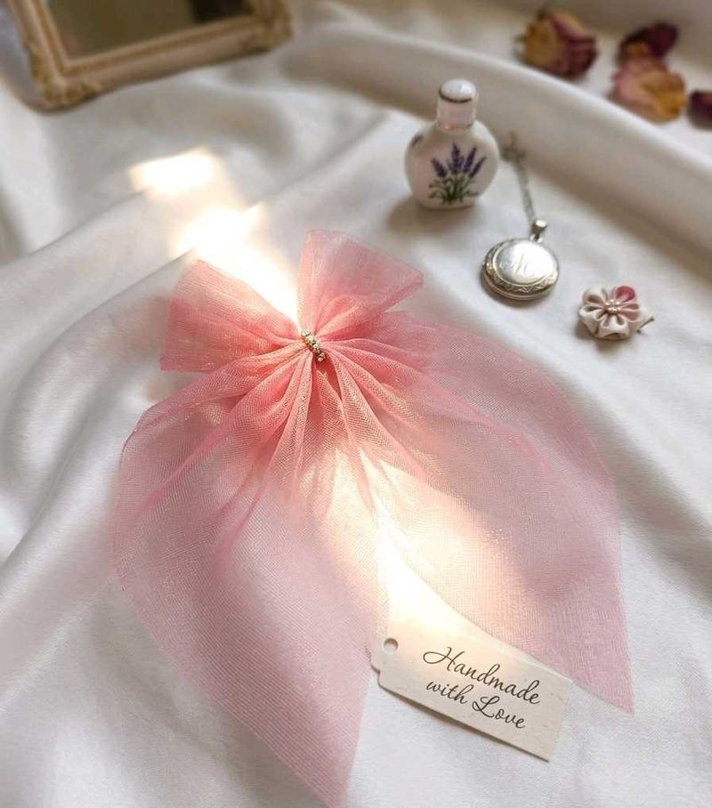 Cute Pink Bow Hair Clip