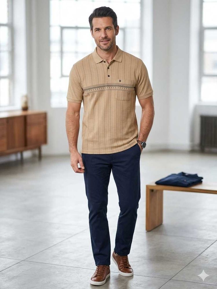 Classic Striped Polo Shirt