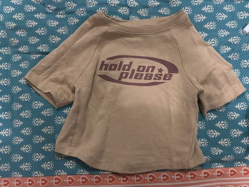 Cute "Hold On Please" Graphic Tee