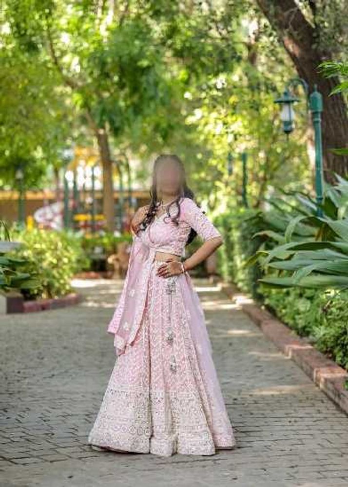 Elegant Pink Embroidered Lehenga Choli