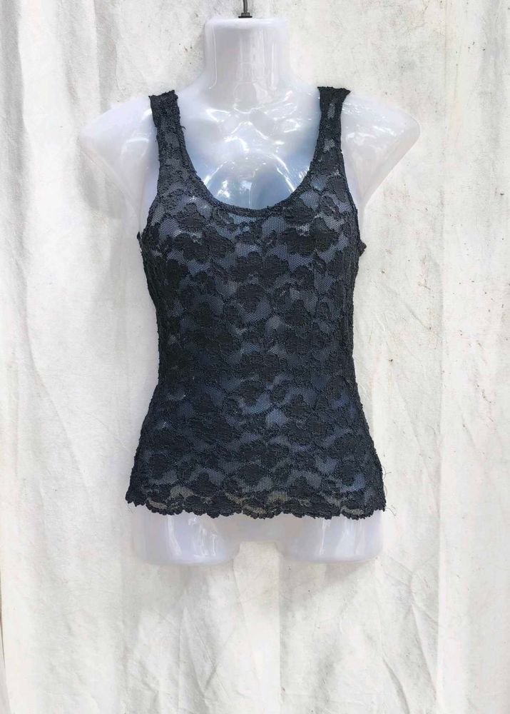 17279.Black Lace Tank Top
