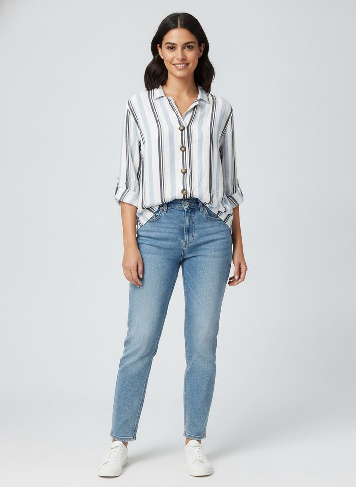 Striped Button-Down Shirt