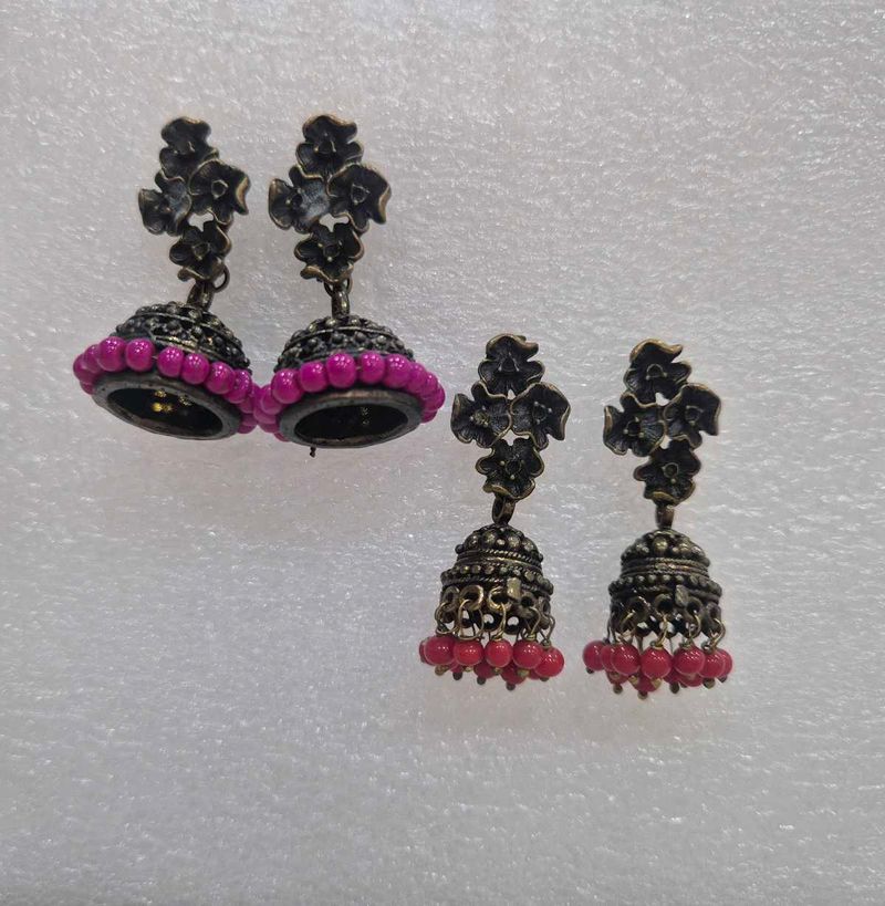 Antique Floral Jhumka Earrings - New