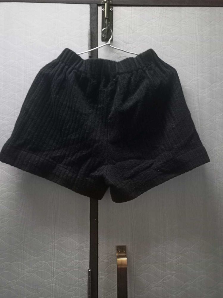 Cozy Black Textured Shorts