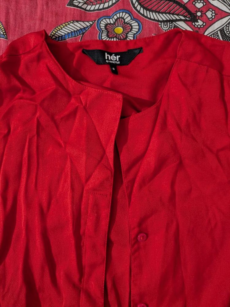 Vibrant Red Ethnic Blouse