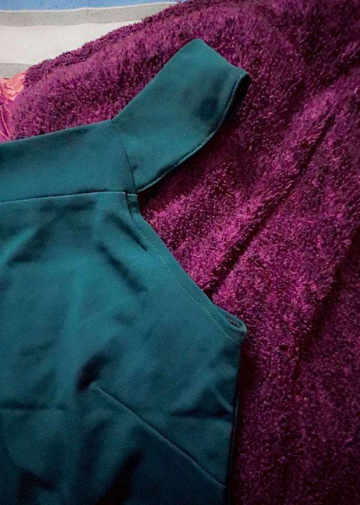 Elegant Teal One-Shoulder Dress