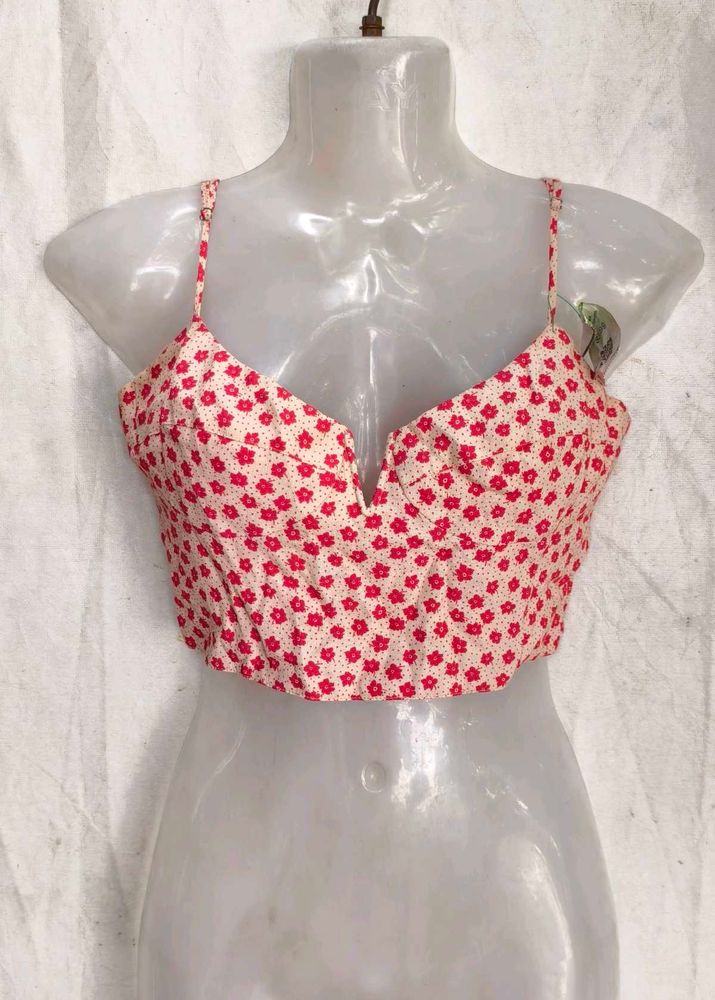 Cute Floral Print Crop Top