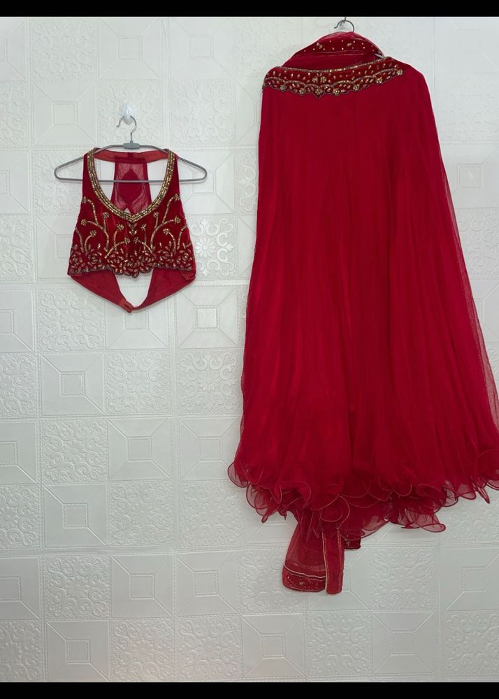 Red Embroidered Lehenga Choli Set
