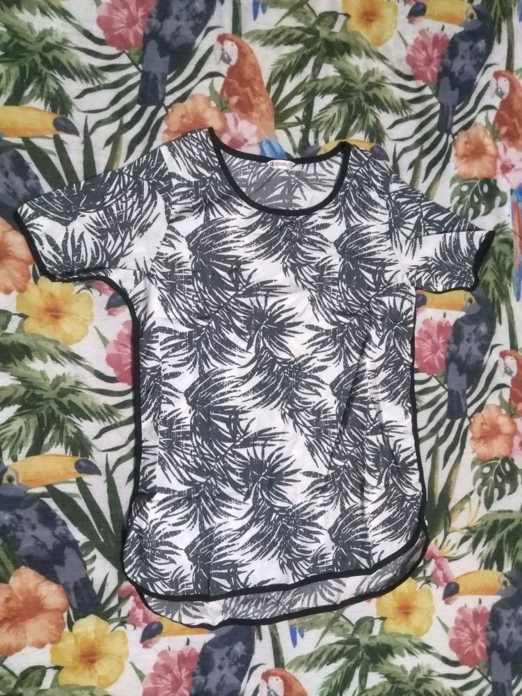 Tropical Leaf Print T-Shirt