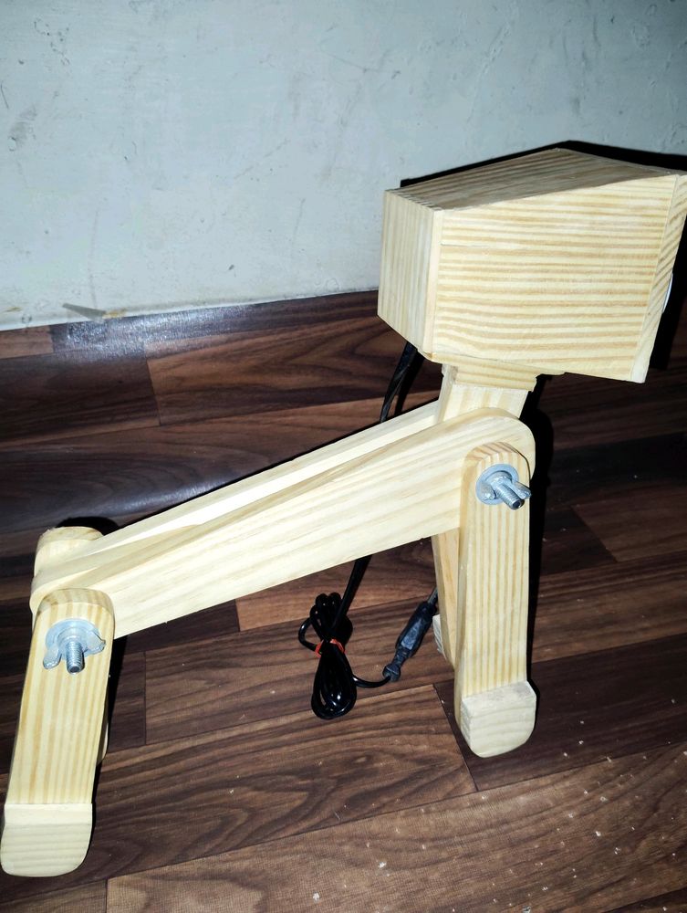Wooden Robot Lamp