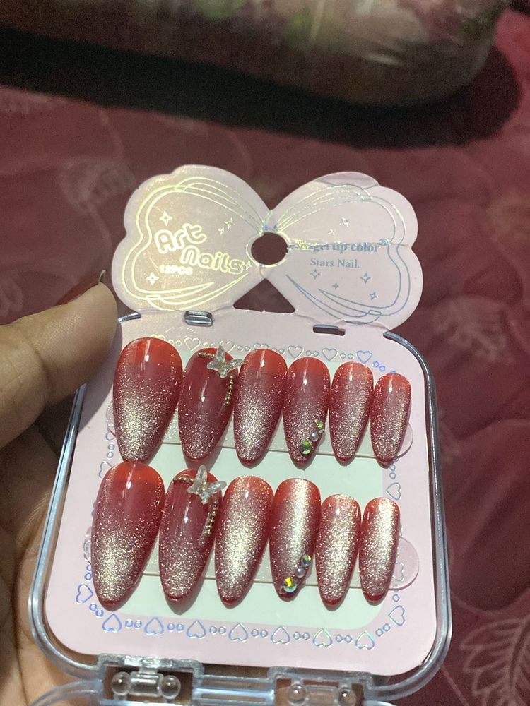 Art Nails Red Ombre Press-Ons