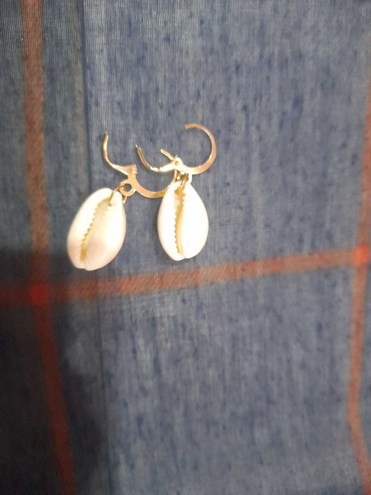Shell Hoop Earrings/cowrie shel