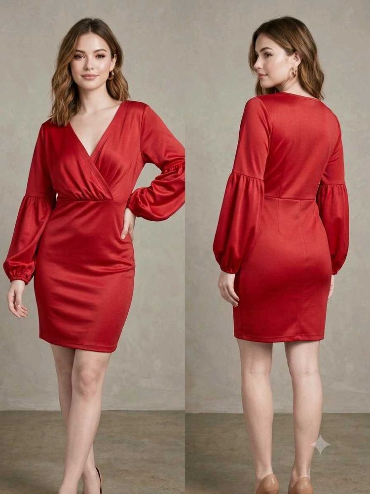 Elegant Red Satin Dress