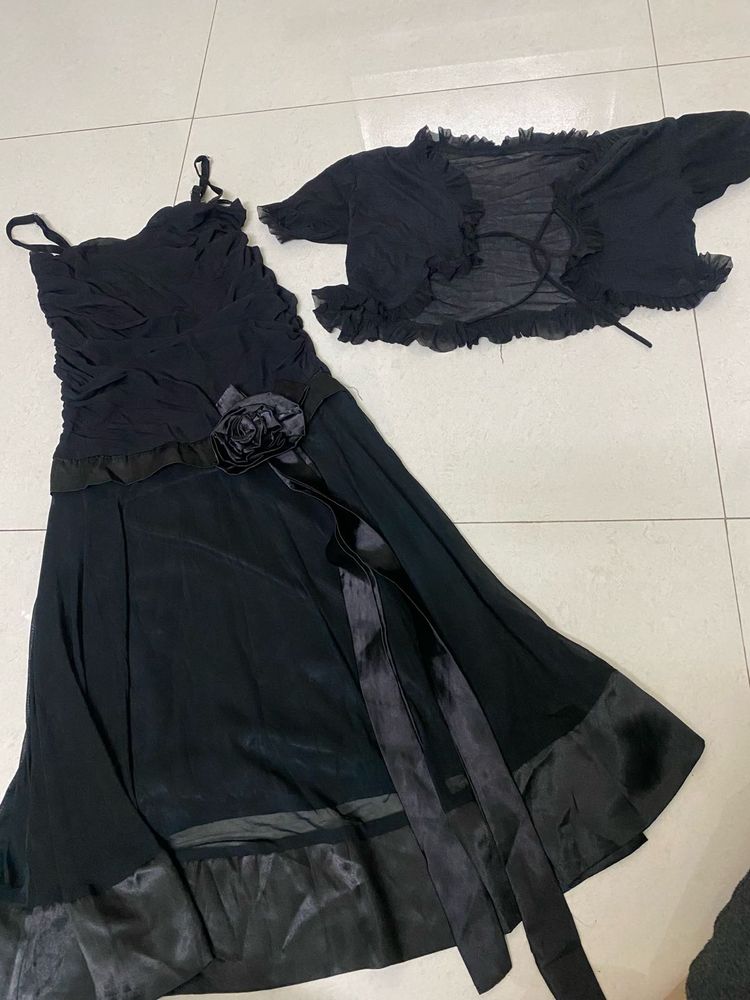 Elegant Black Dress with Bolero