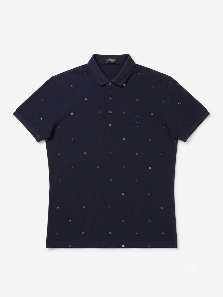 Authentic Fendi All Over Logo Polo Shirt
