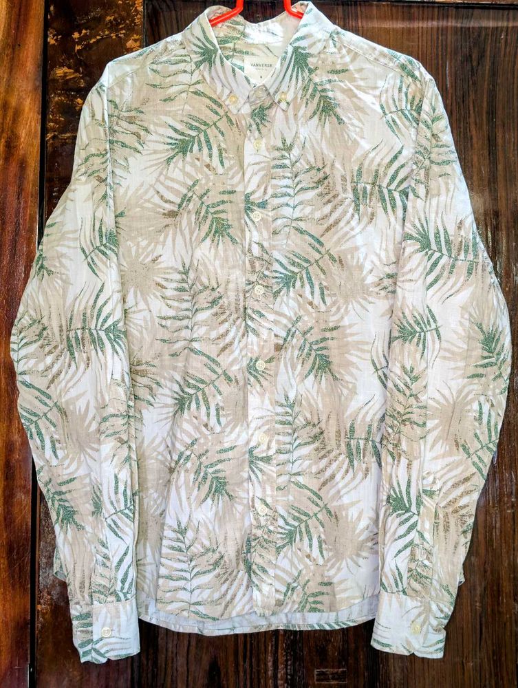 Men's Tropical Print Long Sleeve Shirt
