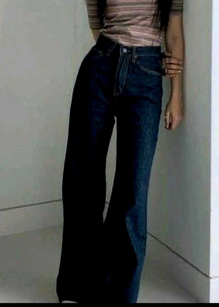 Dark Wash High Waisted Wide Leg Jeans