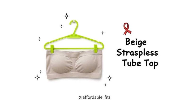 Beige Strapless Tube Top