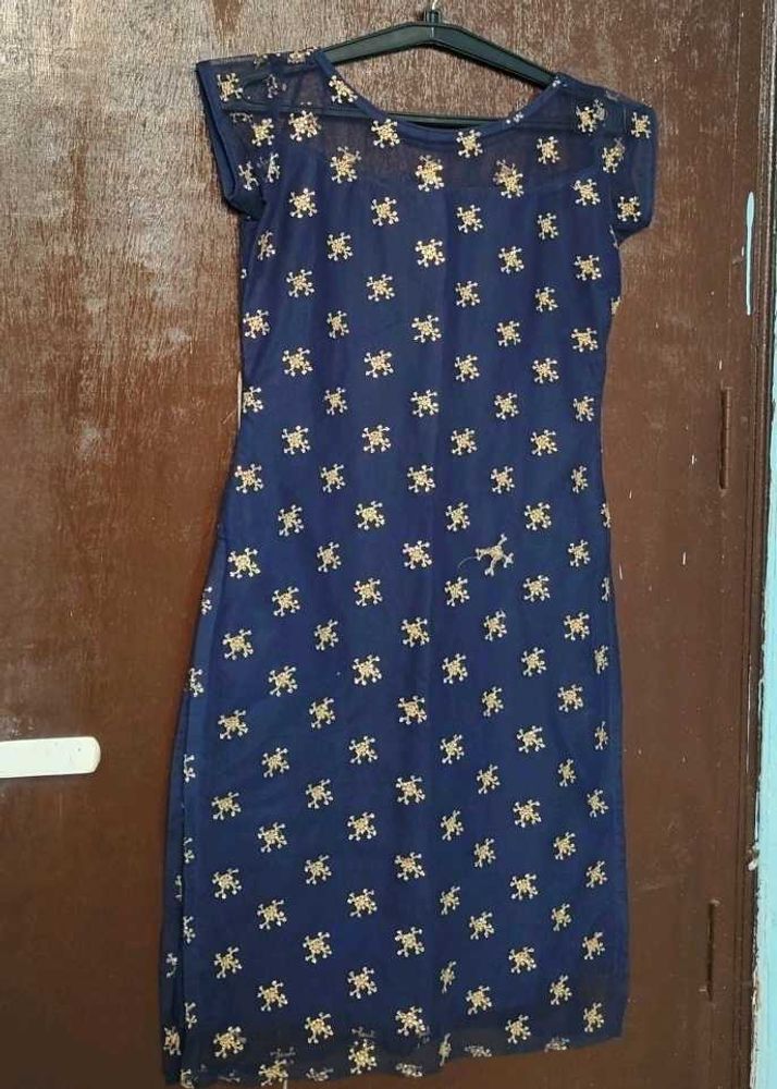 Blue Printed Dress