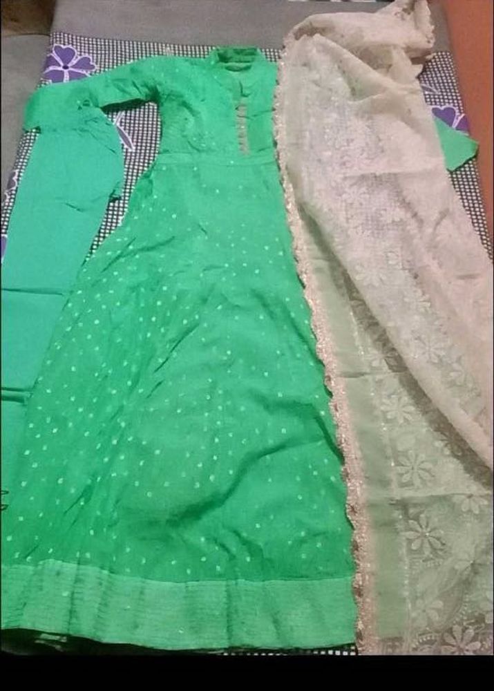 Elegant Green frock set with Dupatta