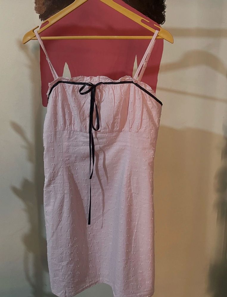 Cute Baby Pink Mini Dress