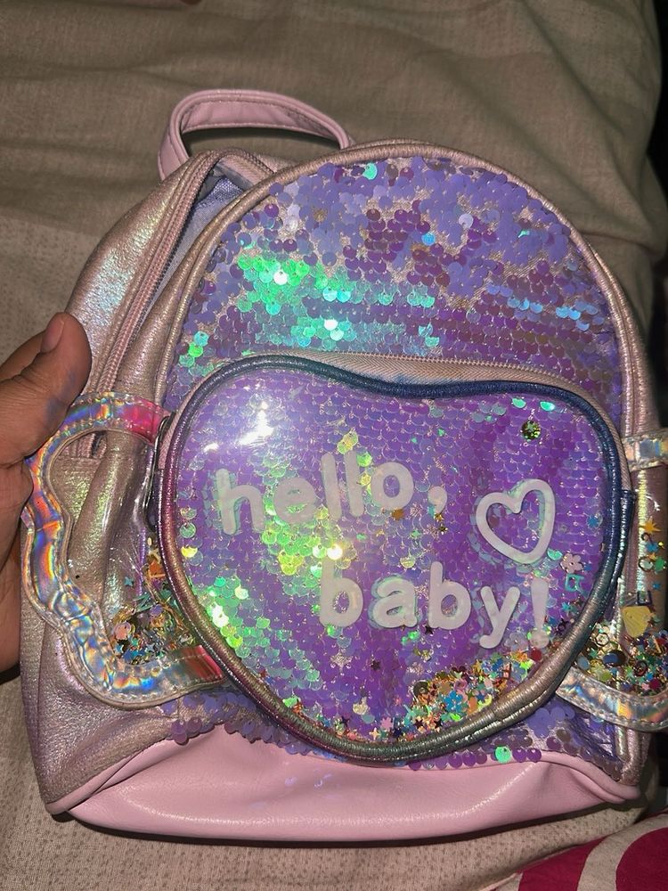 Sparkly Heart Sequin Mini Backpack