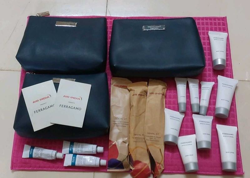 Set of 3 Ferragamo  Pouches+Toiletries+ 10 gi