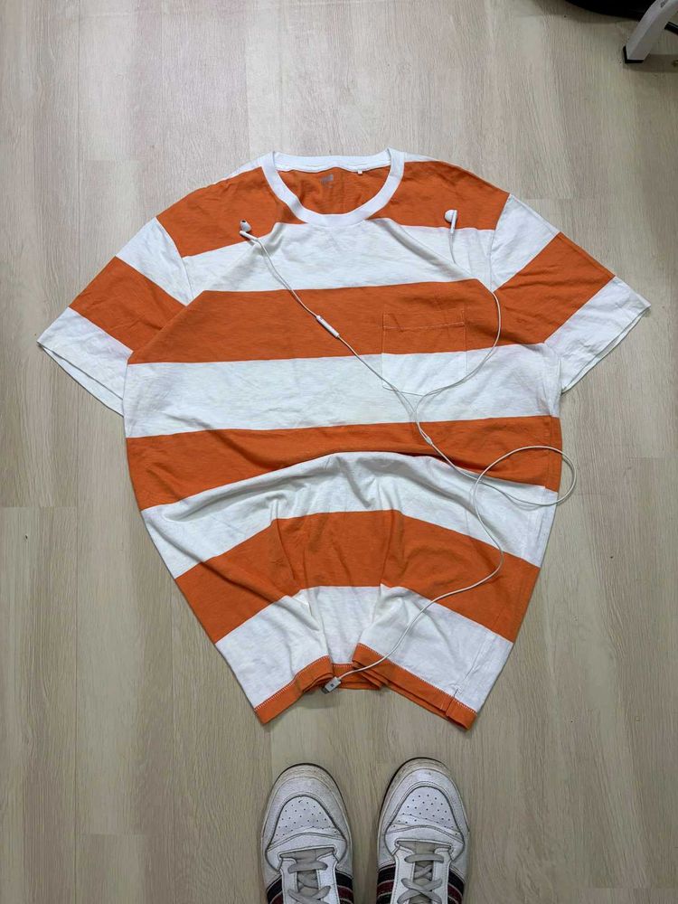 Striped Orange &amp; White T-Shirt