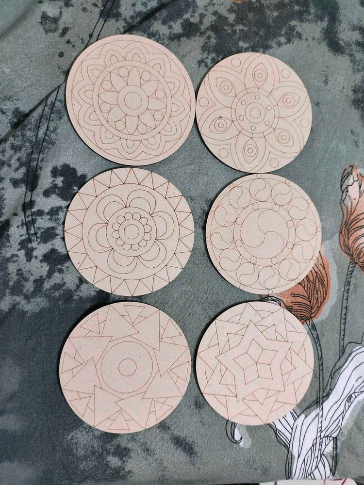 Set of 6 Mandala Coasters
